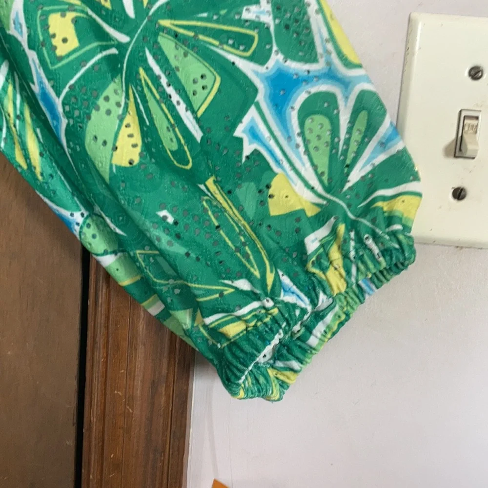 3/$45 Ruby Rd top retro abstract floral print crochet like detail boho blouse 2X - Picture 6 of 17